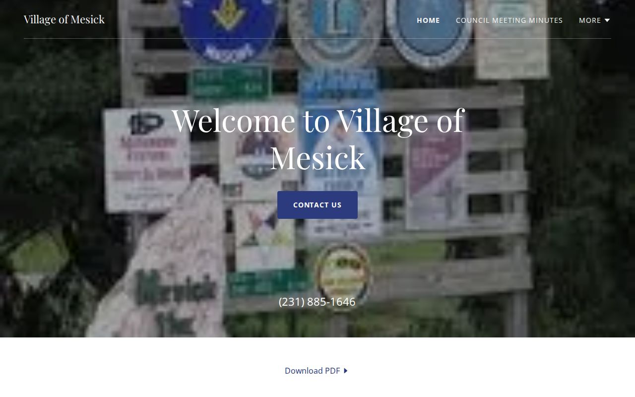 Wexford County arrest lookup showing Mesick village government and sheriff-first records routing
