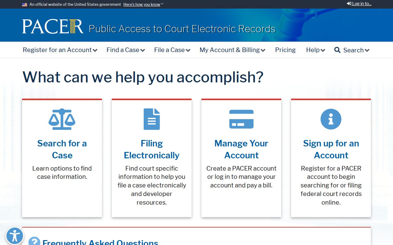 Federal criminal court case portal separate from Wexford County court records